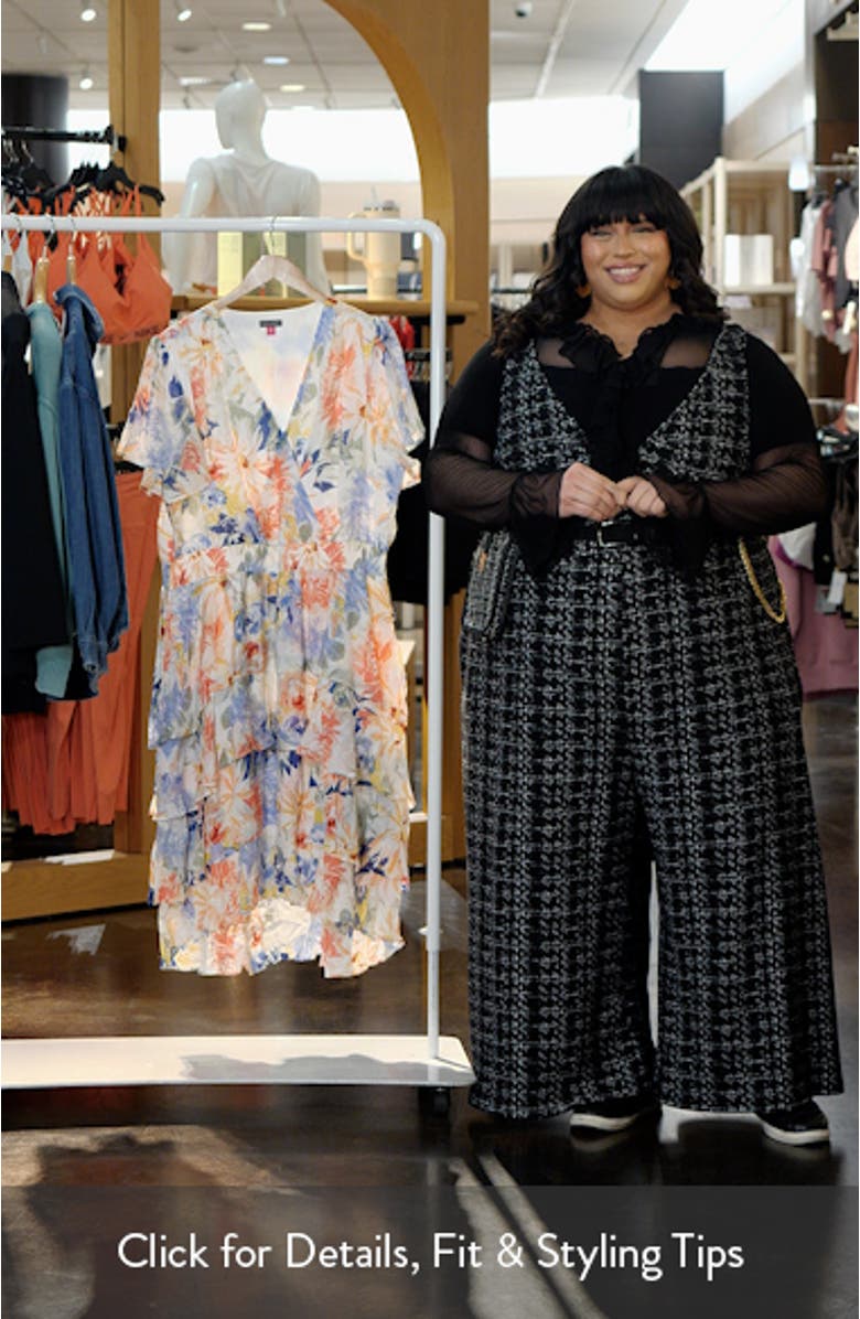 Floral Tiered Chiffon Cocktail Dress, sales video thumbnail