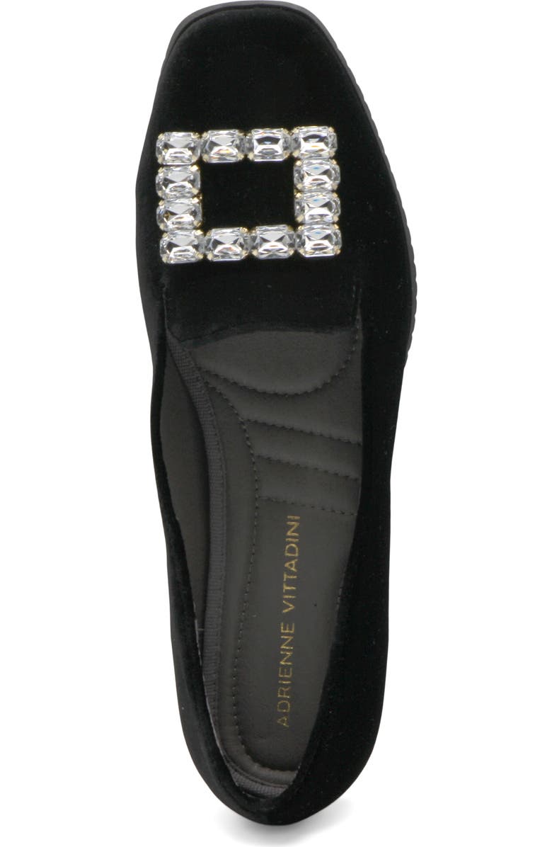 Adrienne Vittadini Vickee Embellished Velvet Loafer, Alternate, color, Black-Ve