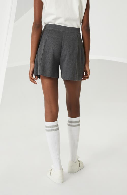 Brunello Cucinelli Techno Cotton Piqué Shorts In Lead
