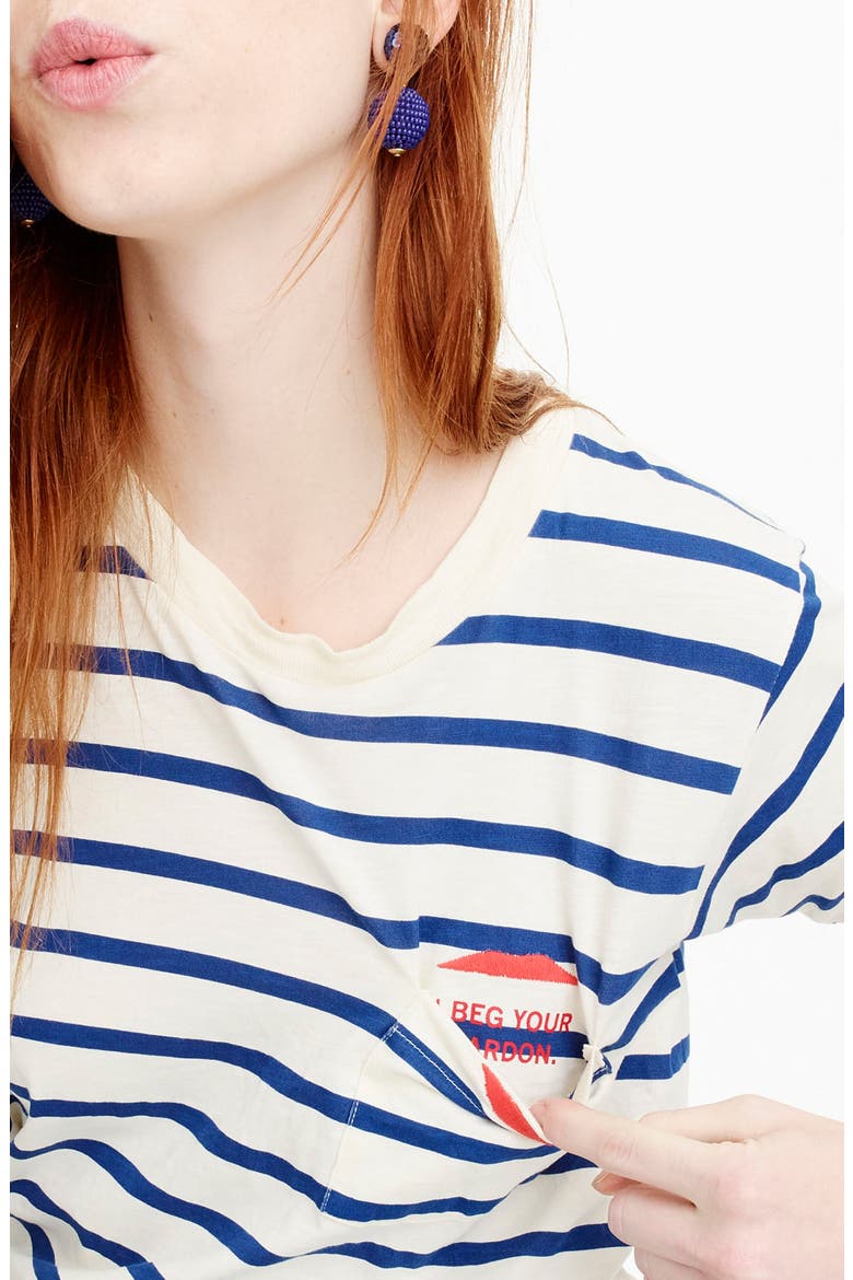 I Beg Your Pardon Pocket Stripe Tee, Alternate, color, WASHED SAND