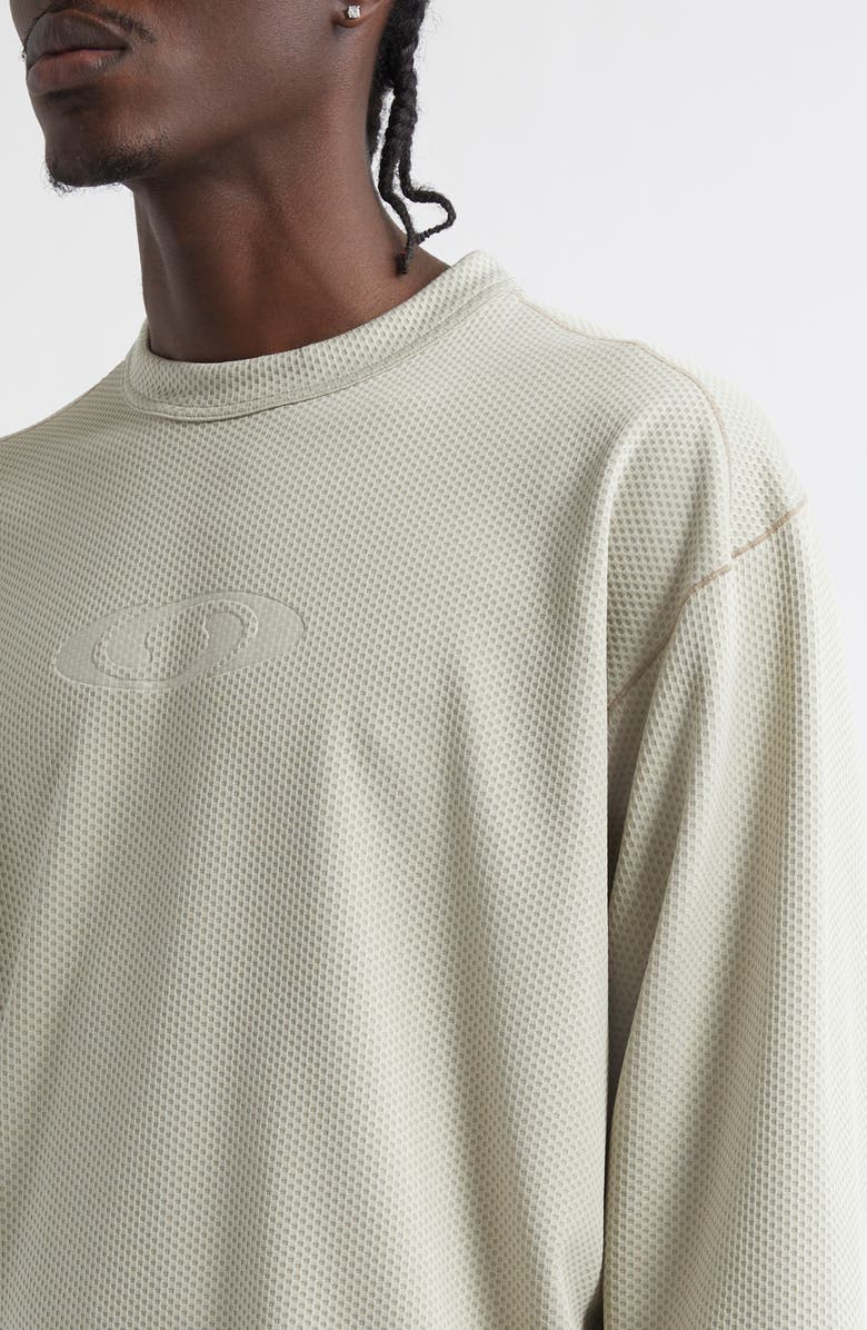 MM6 Maison Margiela x Salomon Logo Long Sleeve Graphic Mesh T-Shirt, Alternate, color, Abbey Stone