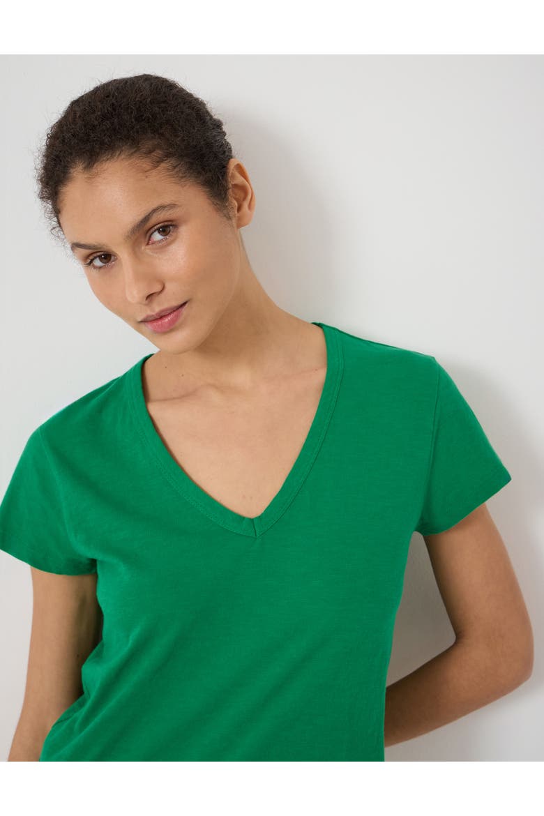 Slim Fit Slub Cotton V-Neck T-Shirt, Alternate, color, Bright Green