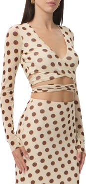 AFRM Halsey Wrap Mesh Crop Top