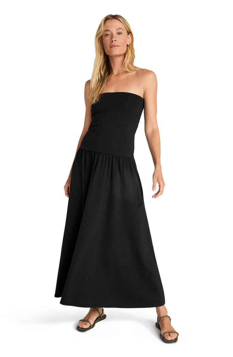Haven Well Within Organic Cotton Modal Strapless Dress, Main, color, Black