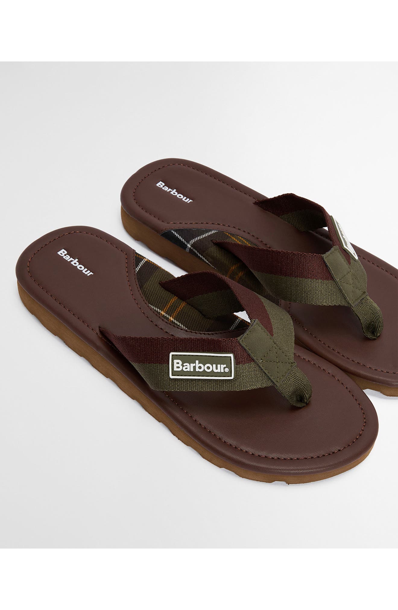 Barbour Harker Flip Flop, Alternate, color, Choc/ Olive