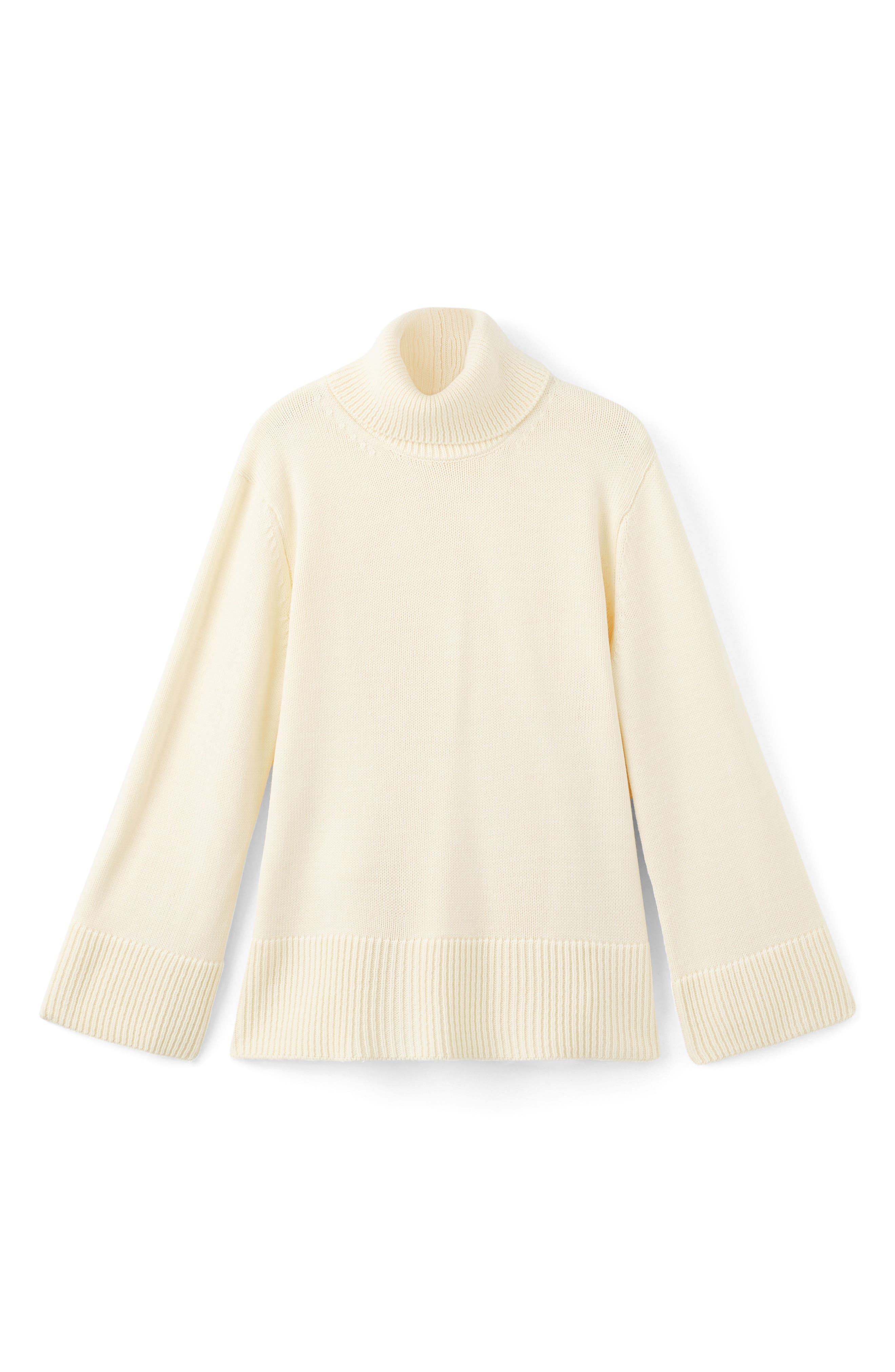 MANGO Ribbed Trim Turtleneck Sweater