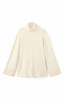 MANGO Ribbed Trim Turtleneck Sweater