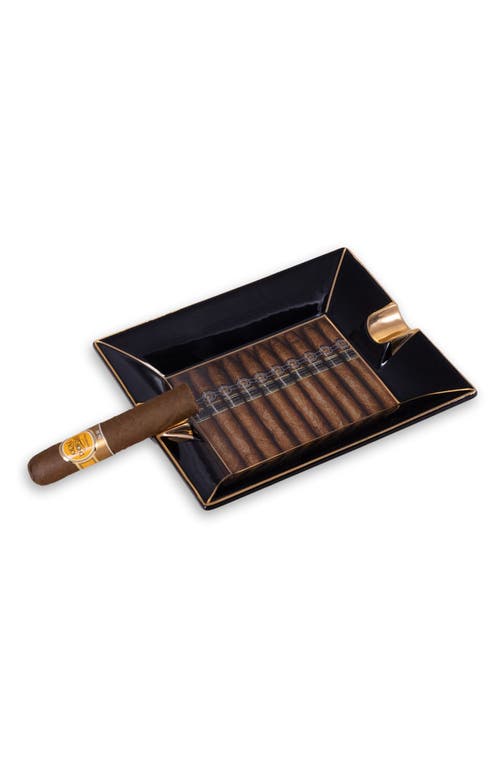 Bey-berk Cigar Design Porcelain Ashtray In Multi