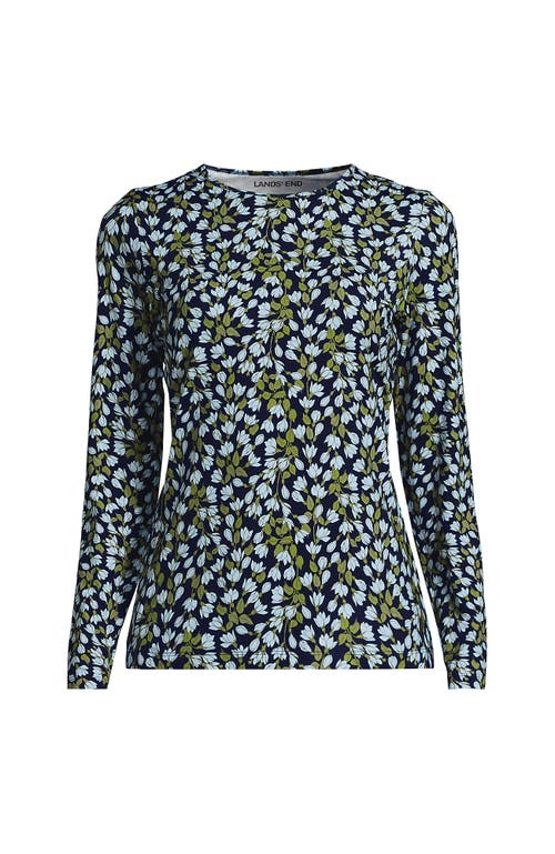 Lands' End Plus Size Sunshade Upf 50 Long Sleeve Relaxed Rash Guard In Blue