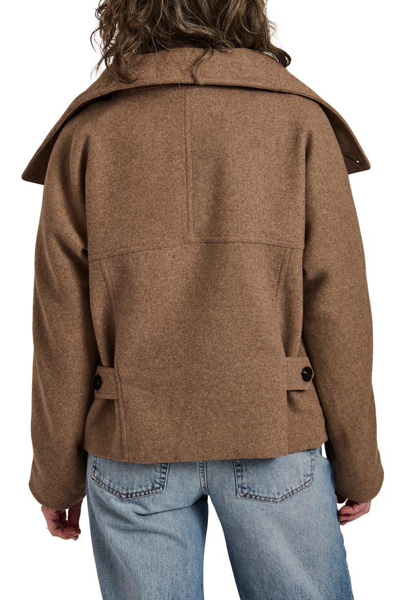 Funnel Neck Coat, Alternate, color, PINE BARK