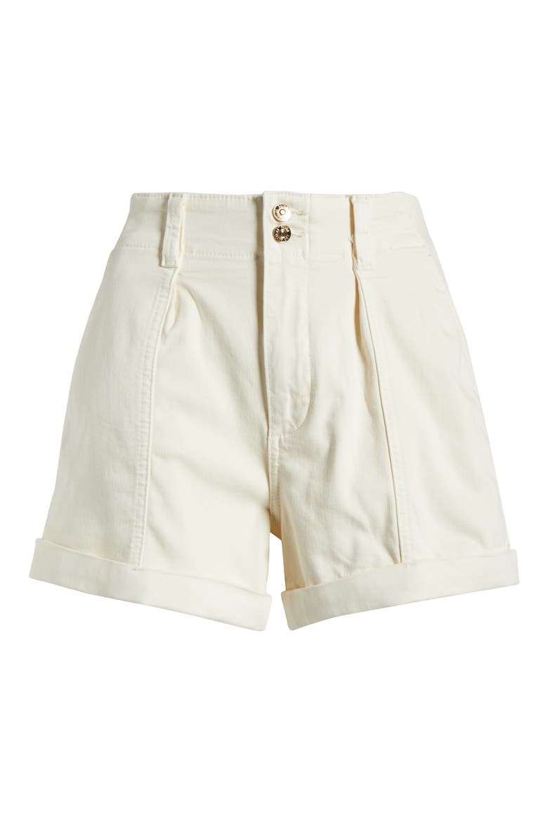 Brooklyn High Waist Cuff Cotton Blend Shorts, Alternate, color, QRTZSAND