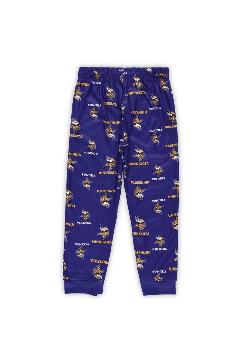 Preschool Outerstuff Purple Minnesota Vikings All-Over-Print Long Sleeve T-Shirt and Pants Sleep Set, Alternate, color, Purple