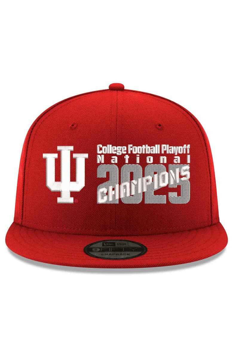 New Era Men's New Era Crimson Indiana Hoosiers College Football Playoff 2025 National Champions 9FIFTY Snapback Hat, Alternate, color, Crimson