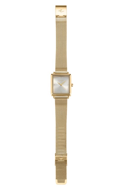 Ettika Square Case Mesh Strap Watch In Gold