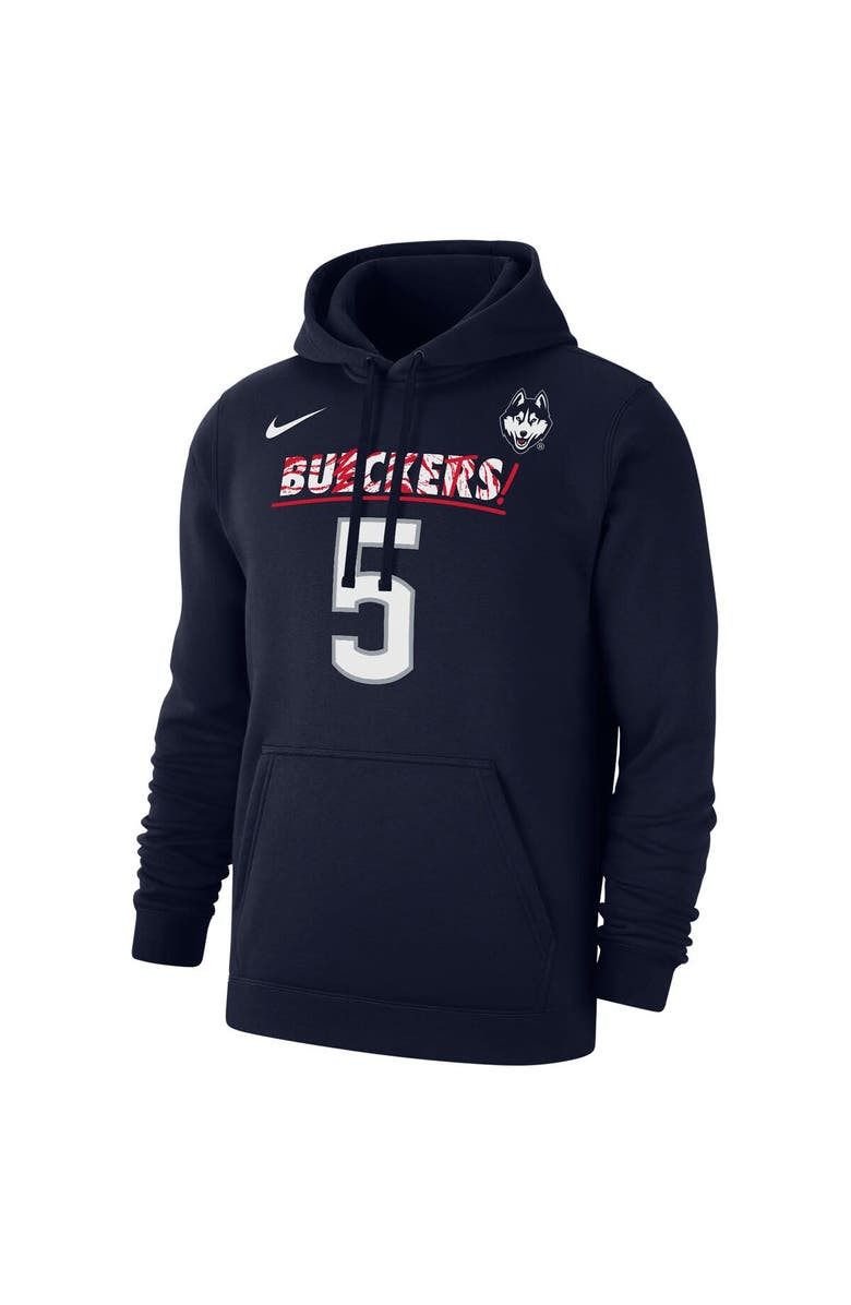 Nike Unisex Nike Paige Bueckers Navy UConn Huskies Player Name & Number Buckets Club Fleece Pullover Hoodie, Main, color, 