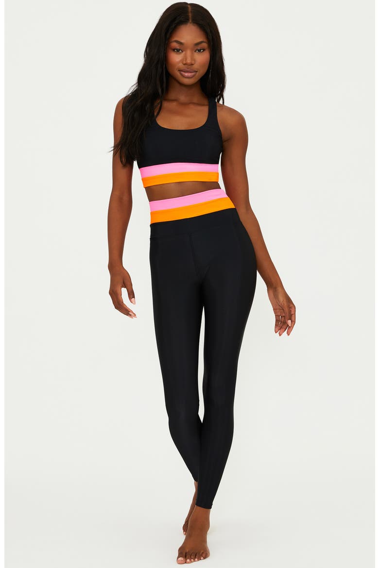 Mackenzine Colorblock Sports Bra, Alternate, color, SANGRIA