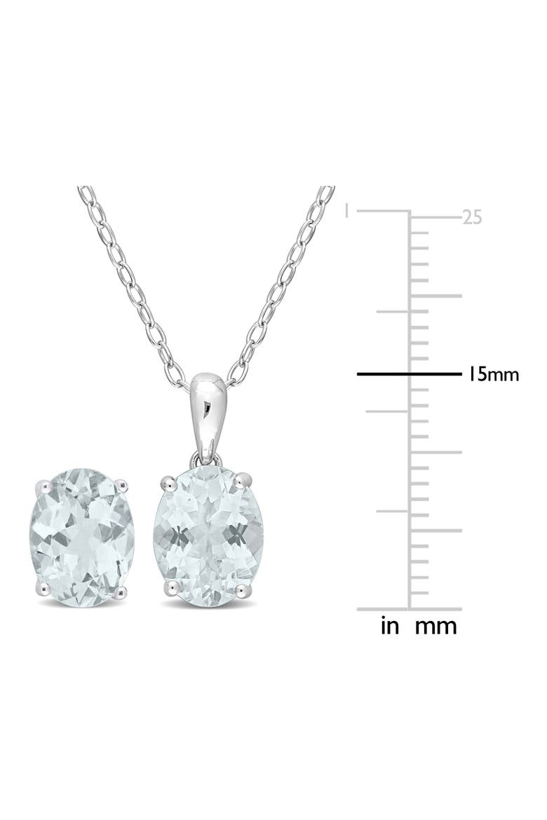 Aquamarine Earrings & Necklace Set, Alternate, color, BLUE