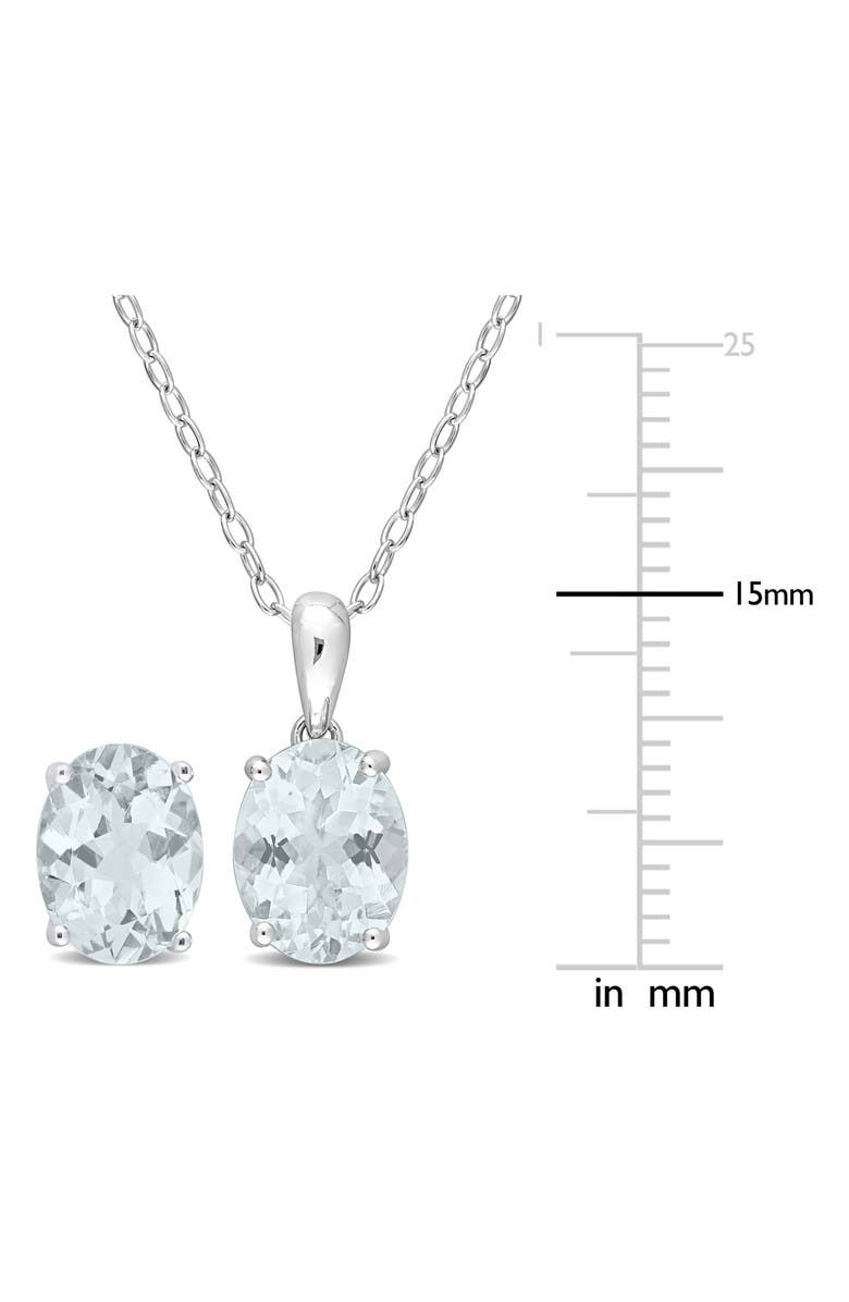 DELMAR Aquamarine Earrings & Necklace Set, Alternate, color, Blue