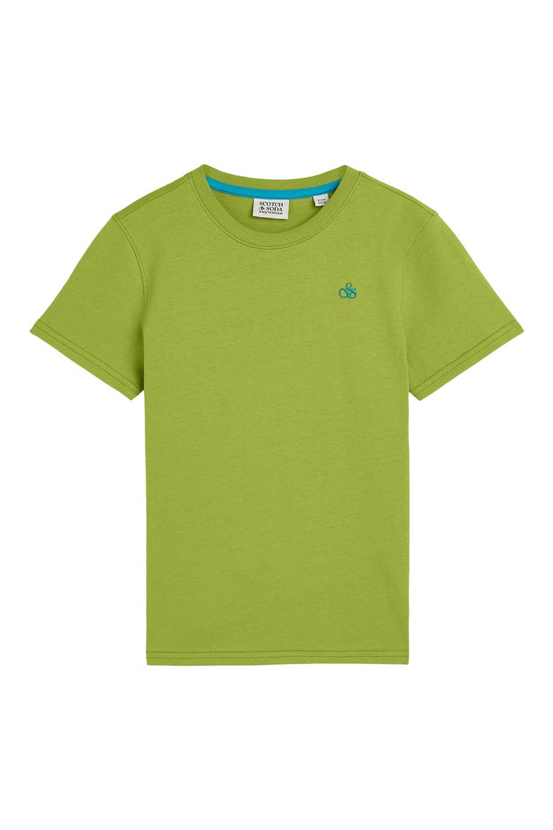 Kids' Logo Embroidered Organic Cotton T-Shirt, Main, color, SPINACH GREEN
