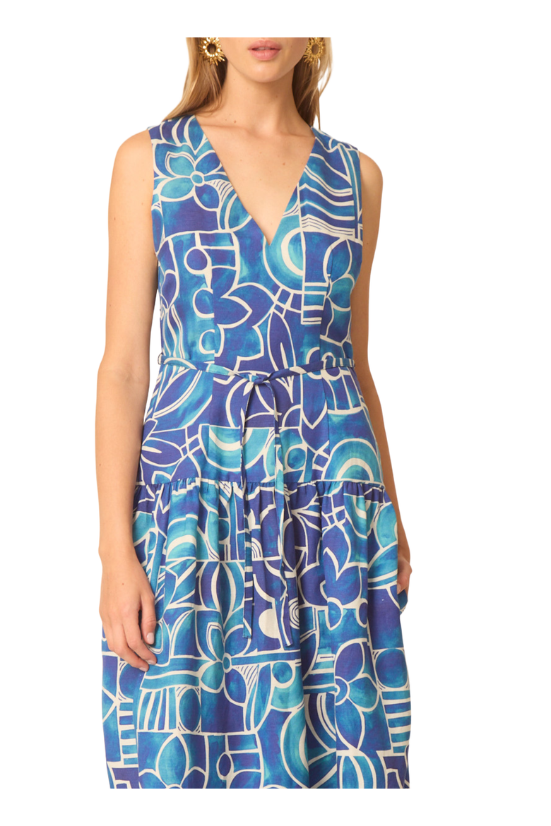 Beatriz Dress, Alternate, color, Mykonos print