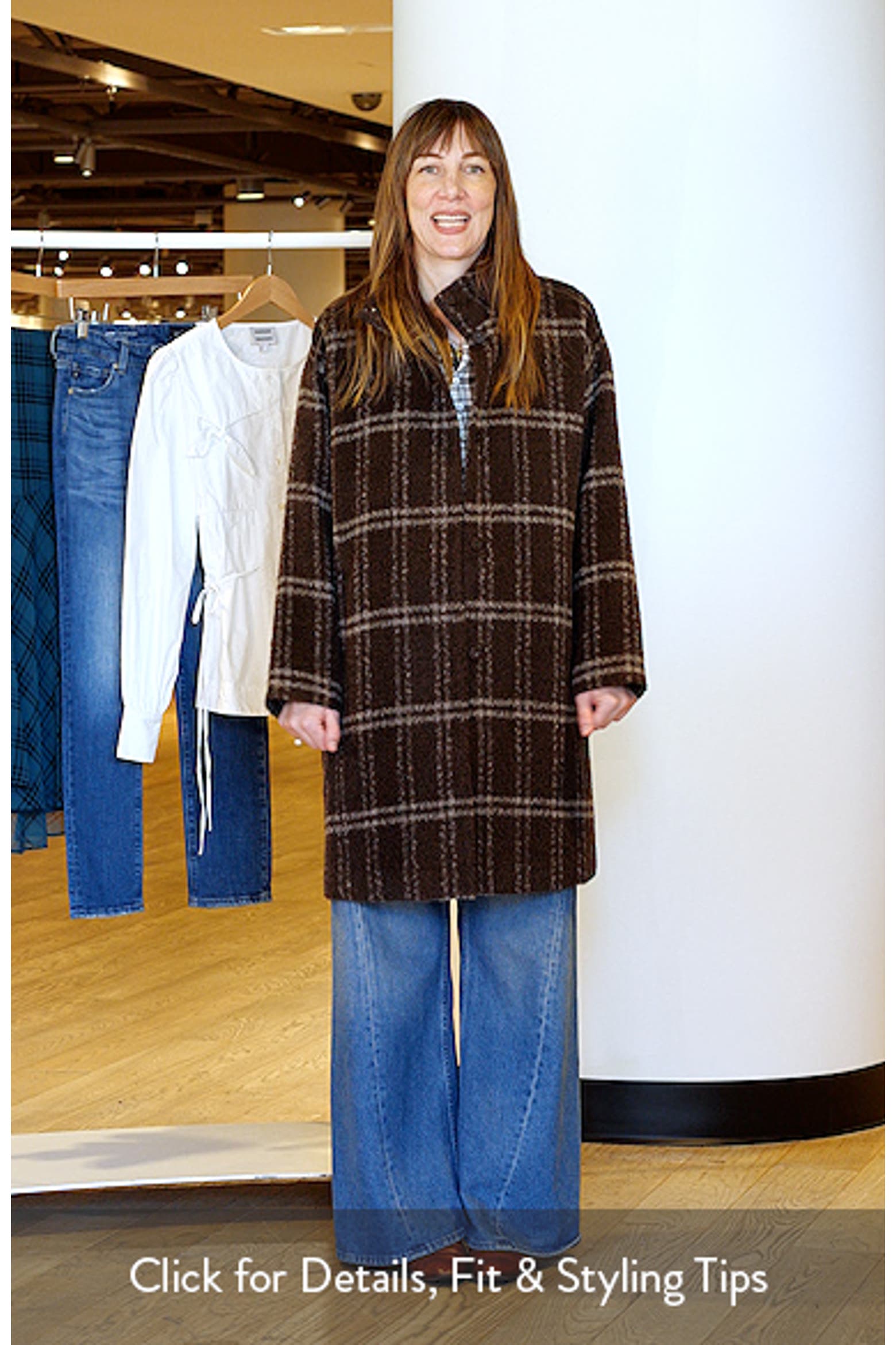 Alpaca Grid Eileen Fisher High Collar Grid Alpaca Blend Coat (Women) | Nordstrom