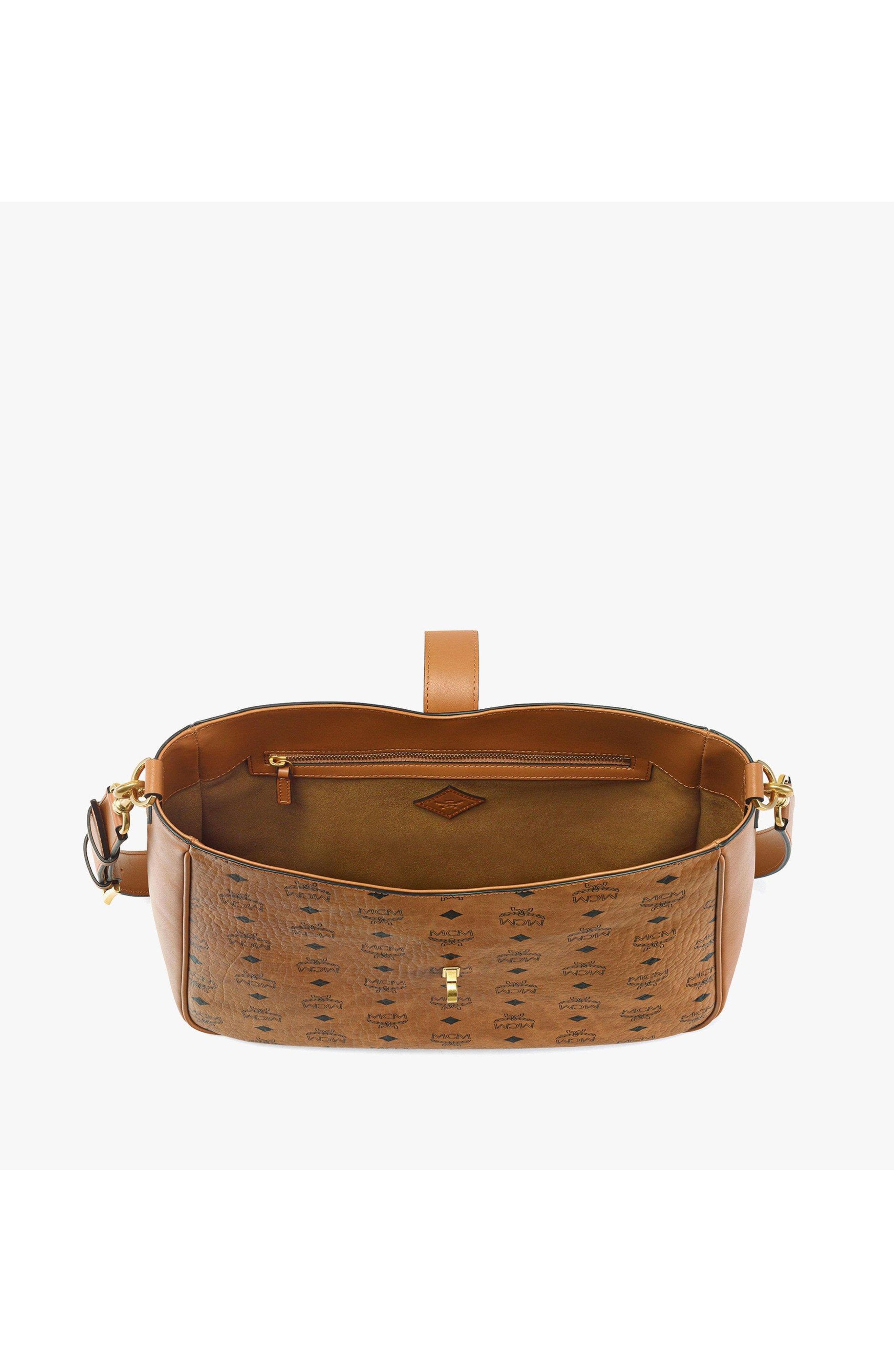 Large Tracy Hobo in Visetos, Alternate, color, Cognac