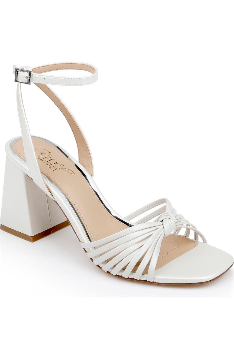 Jewel Badgley Mischka Nariah Ankle Strap Sandal, Main, color, White Matte