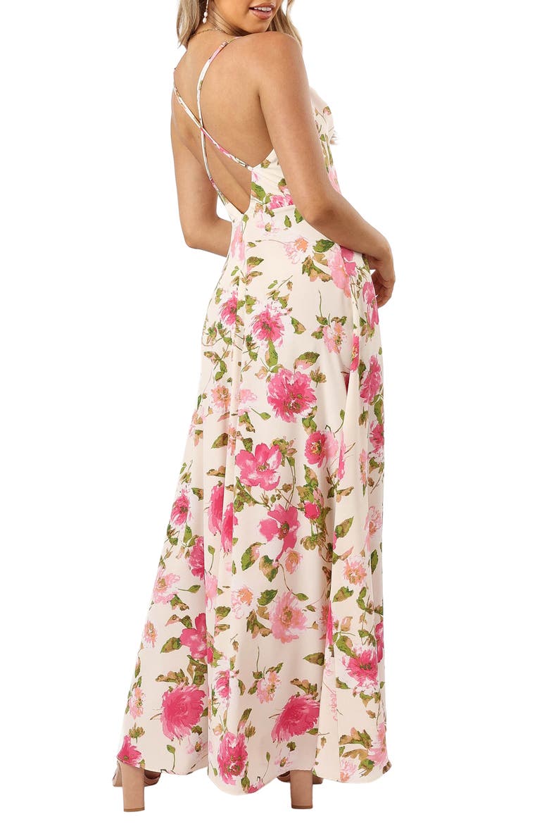 Violetta Floral Cowl Neck Maxi Dress, Alternate, color, IVORY PINK