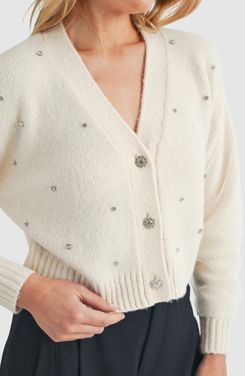 Lush Mesh Combo Sleeve Cardigan In White