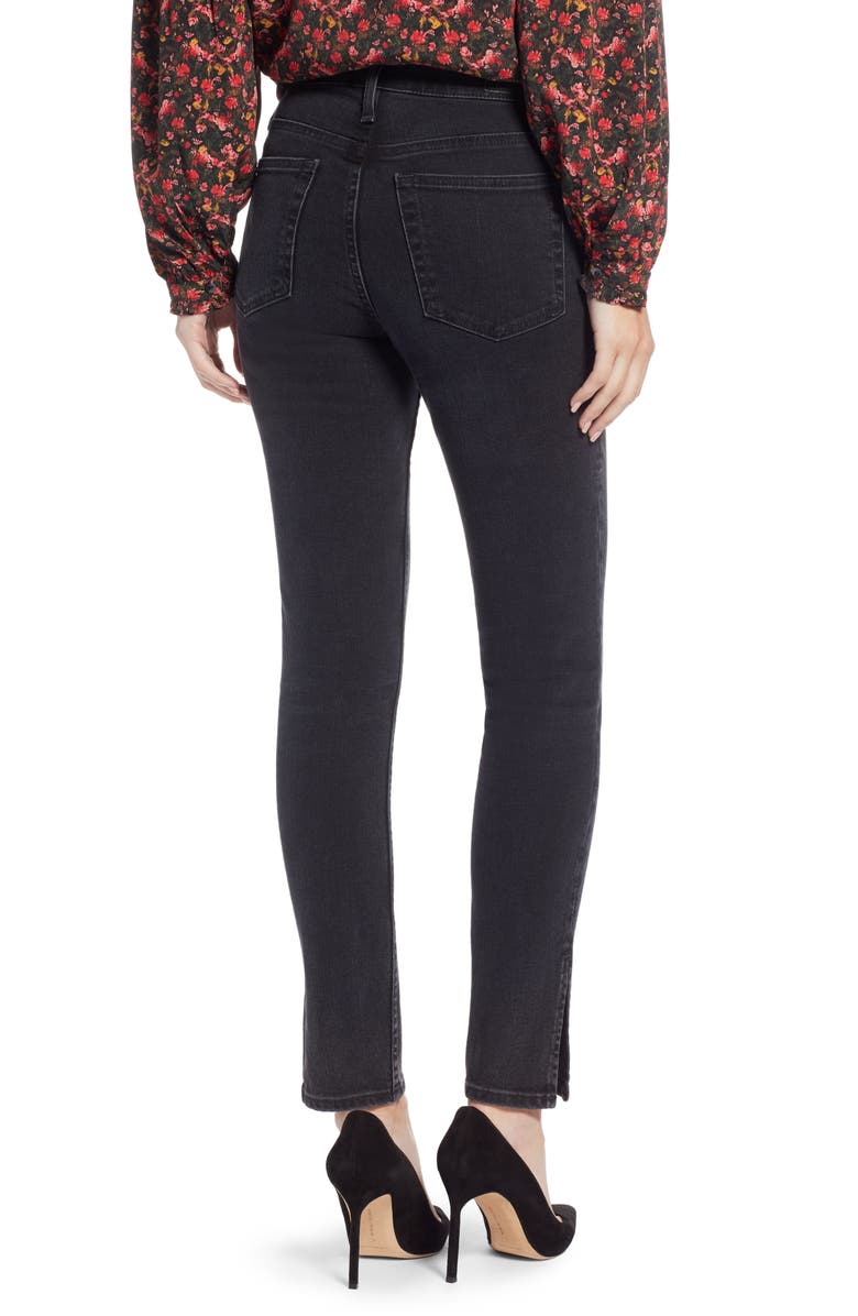 Something Navy Slit Hem Skinny Jeans, Alternate, color,