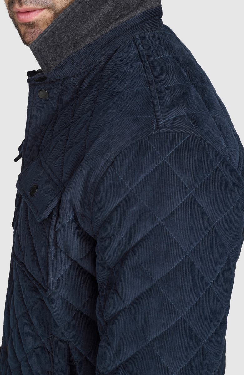 Cole Haan Quilted Shirt Jacket, Alternate, color, Navy