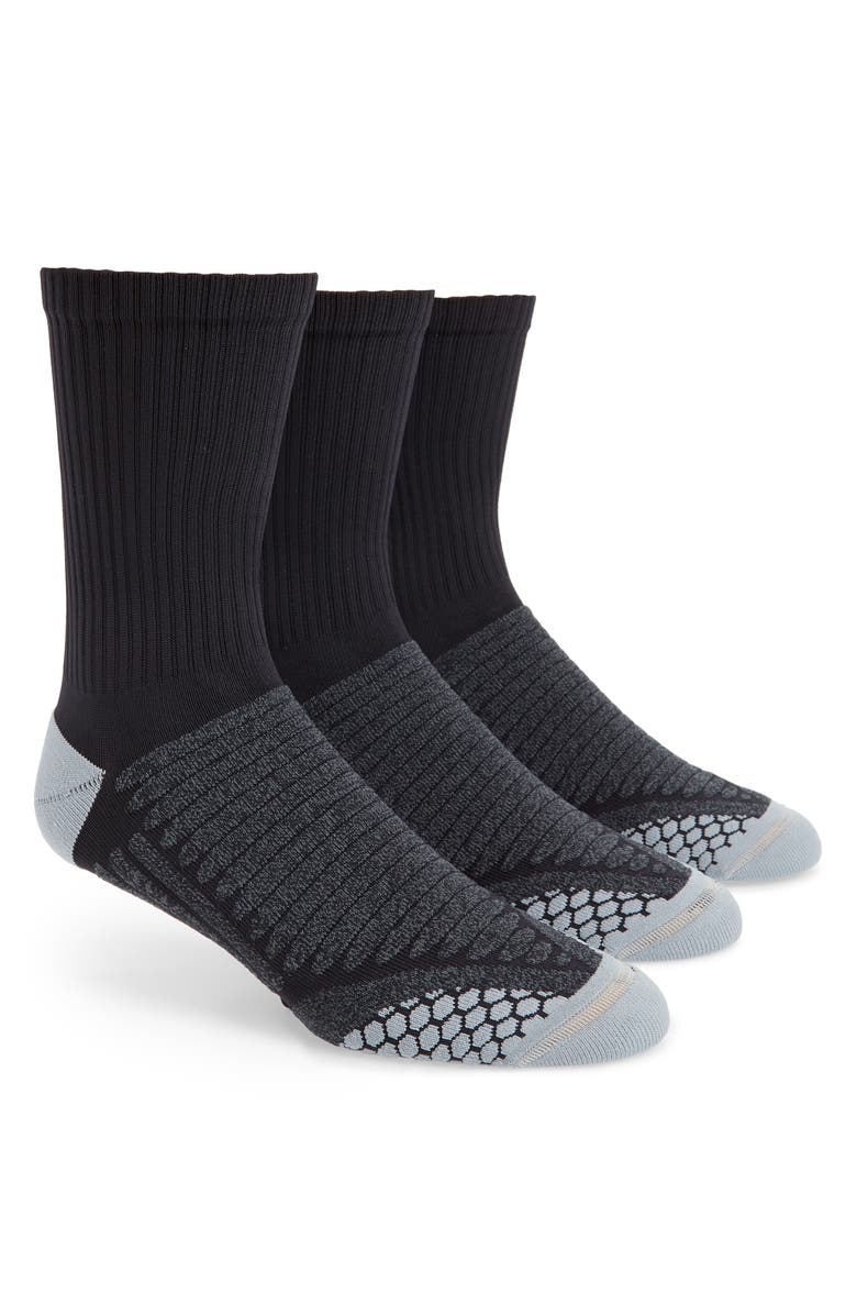 Zella 3-Pack Crew Socks, Main, color,