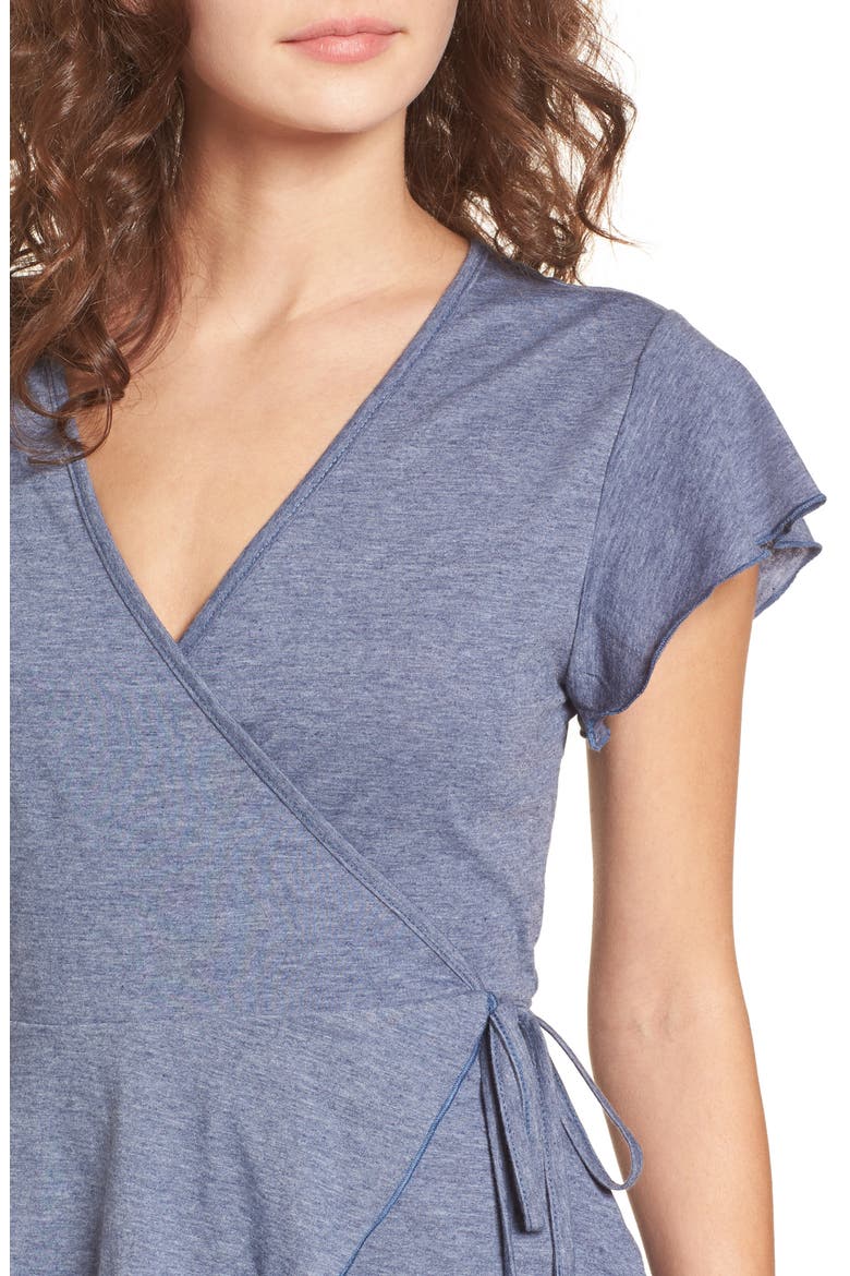 Wrap Peplum Tee, Alternate, color, NAVY PEACOAT