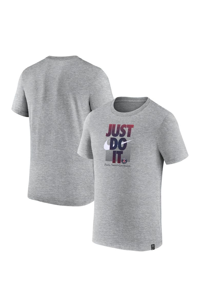 Nike Men's Nike Gray Paris Saint-Germain Just Do It T-Shirt, Main, color, Gray