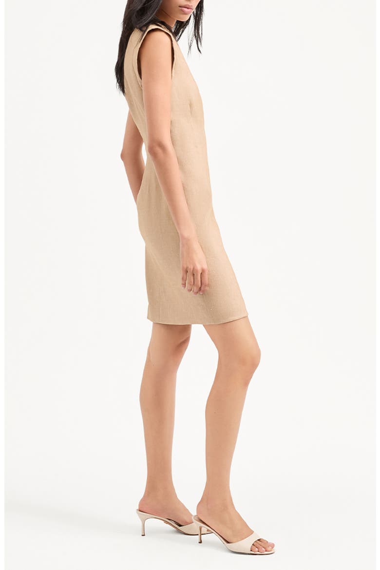 Rosedale Cap Sleeve Linen Blend Sheath Dress, Alternate, color, KHAKI MELANGE