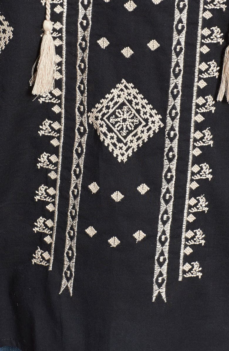 Caslon<sup>®</sup> Embroidered Split Neck Top, Alternate, color, 