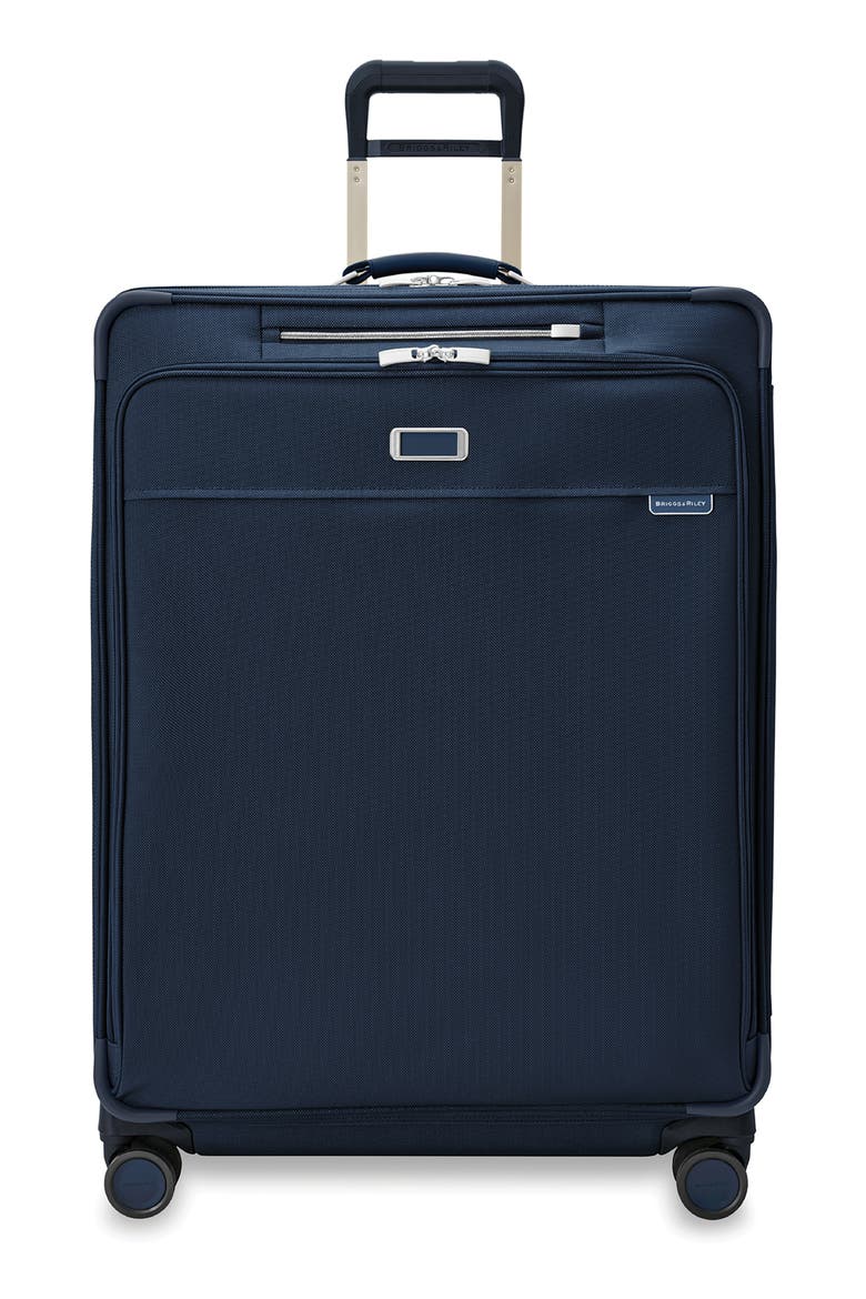 Baseline Extra Large Expandable Spinner Suitcase, Main, color, NAVY