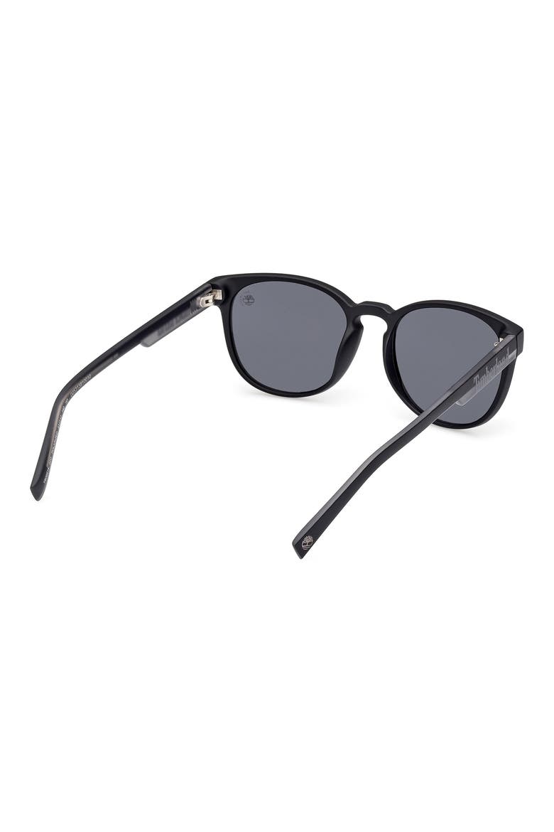 51mm Polarized Round Sunglasses, Alternate, color, MATTE BLACK / SMOKE POLARIZED