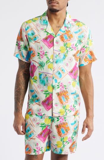 Native Youth Summerscatter Print Camp Shirt In Multi