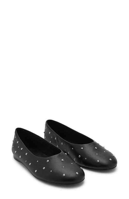 MANGO TEEN Studded Ballet Flat in Black at Nordstrom, Size 6