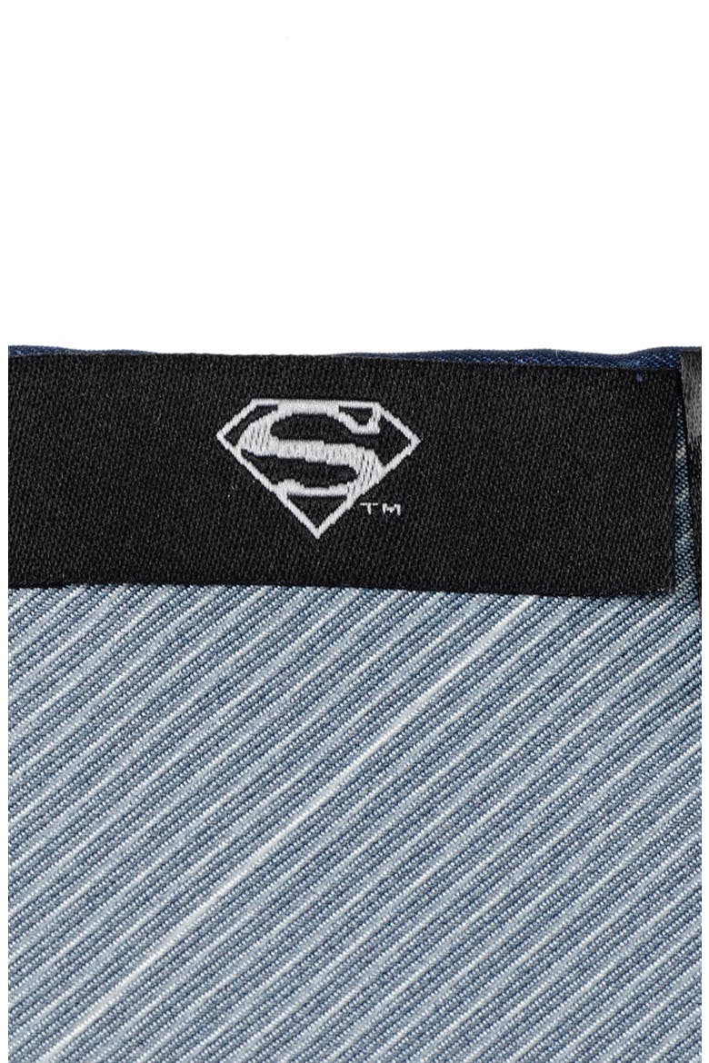 Superman Motif Silk Pocket Square, Alternate, color, BLUE