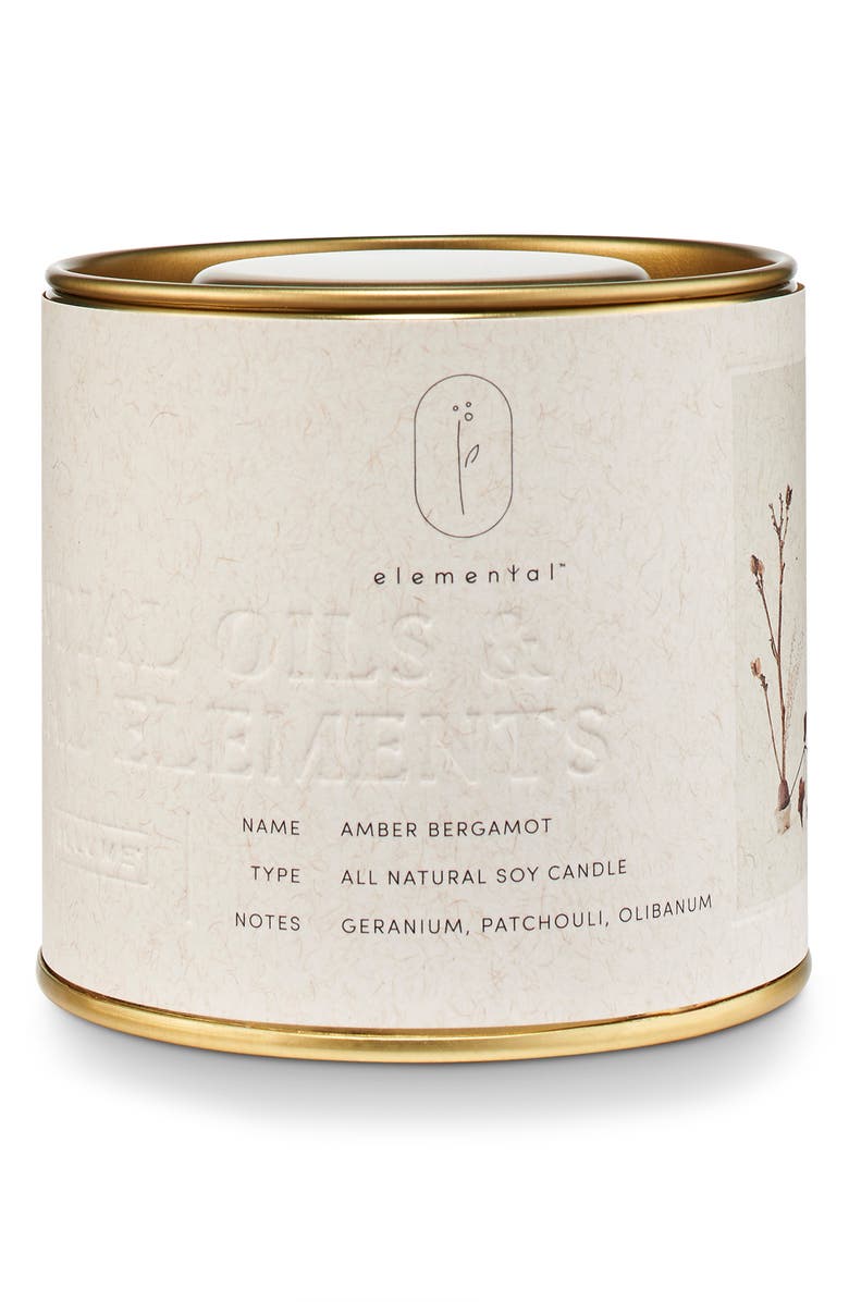 ILLUME<sup>®</sup> Elemental Amber Bergamot Natural Tin Candle, Main, color, 