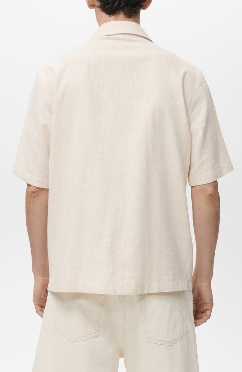 MANGO Cotton & linen Camp Shirt, Alternate, color,