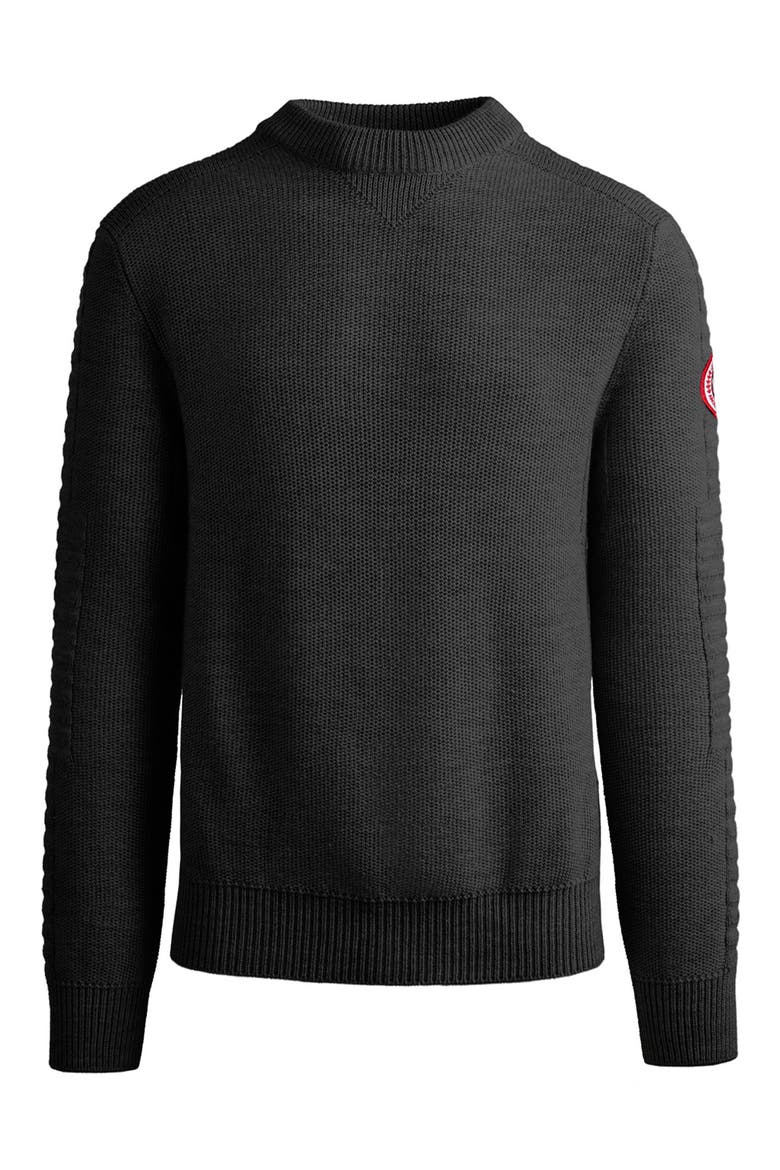 Paterson Merino Wool Crewneck Sweater, Alternate, color, BLACK - NOIR