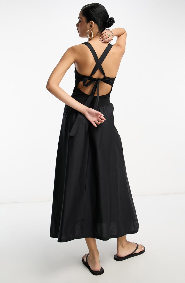 ASOS DESIGN Tie Back Square Neck Sundress, Alternate, color,