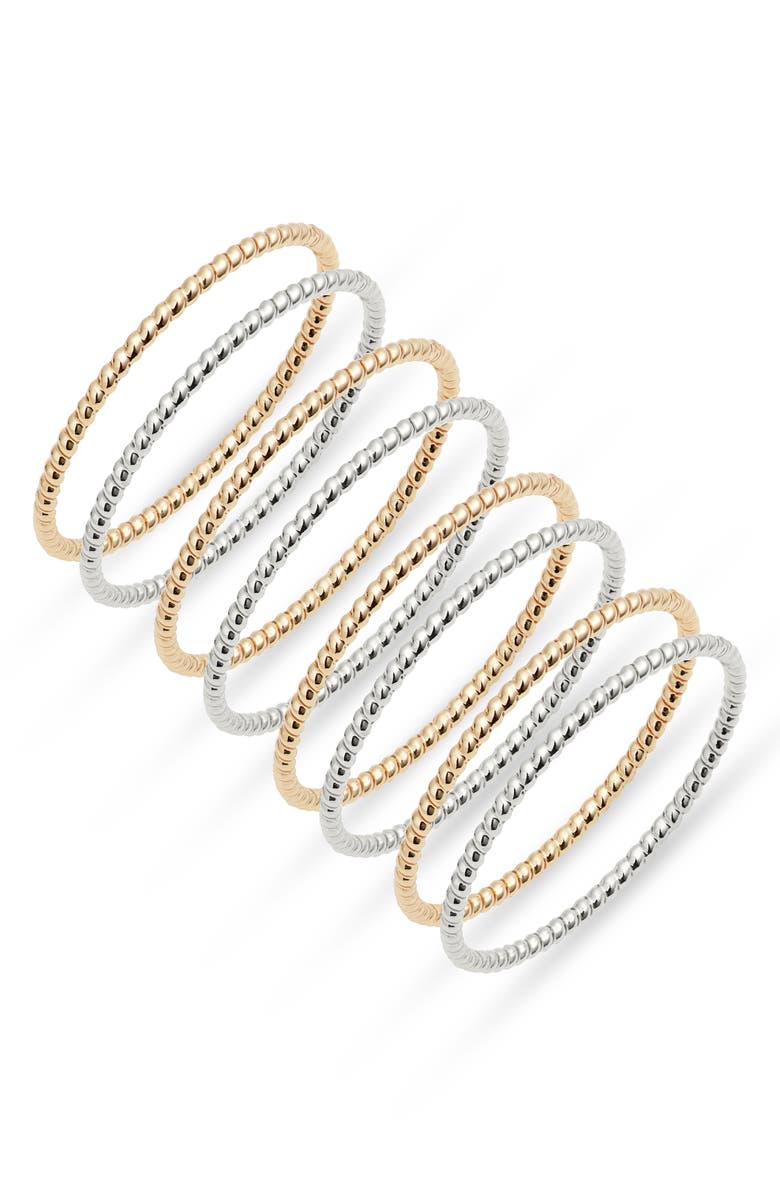 Nordstrom Set of 7 Stacking Rings, Main, color, Gold- Silver