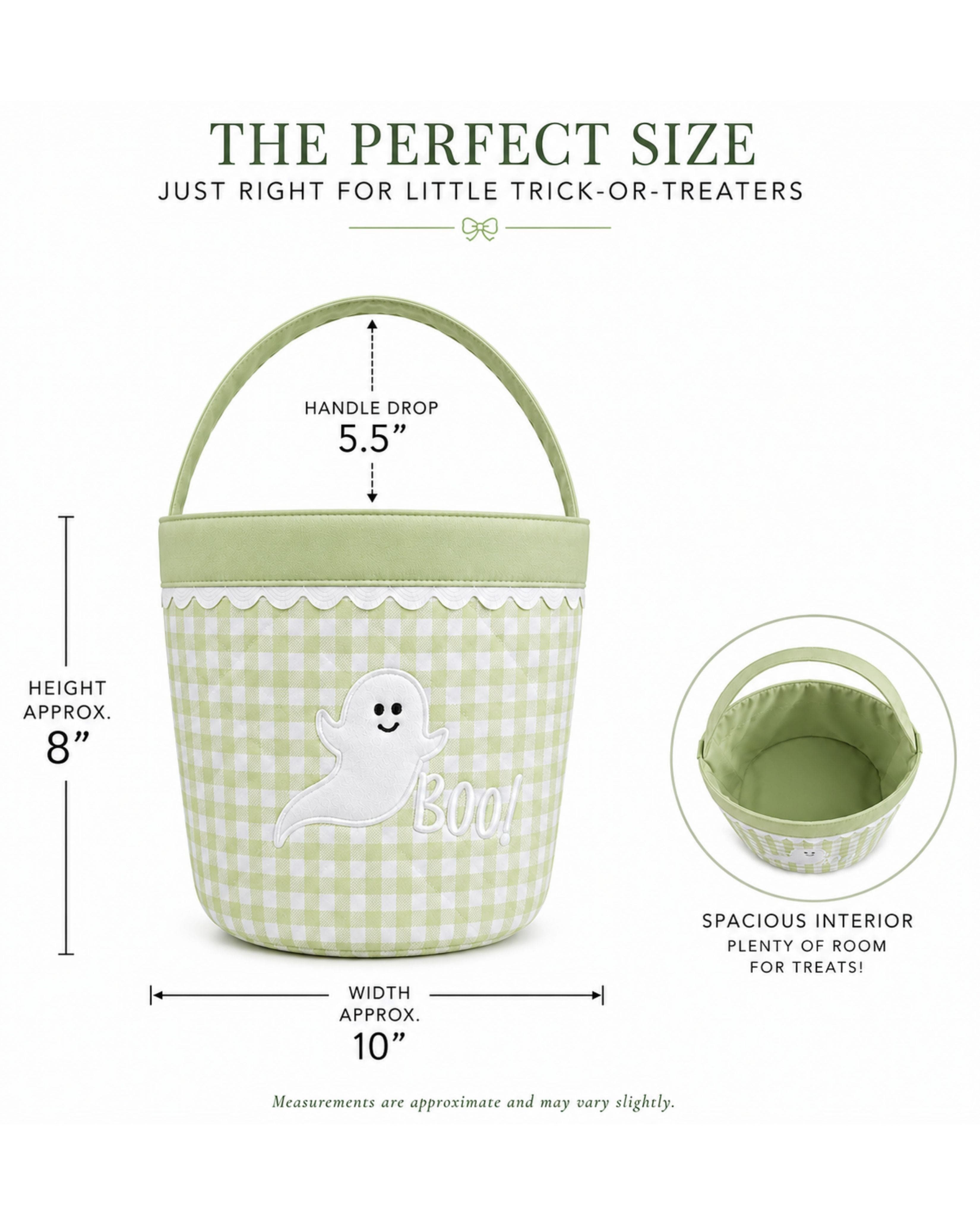Glow-in-the-Dark Ghost Trick-or-Treat Tote, Alternate, color, Green/White
