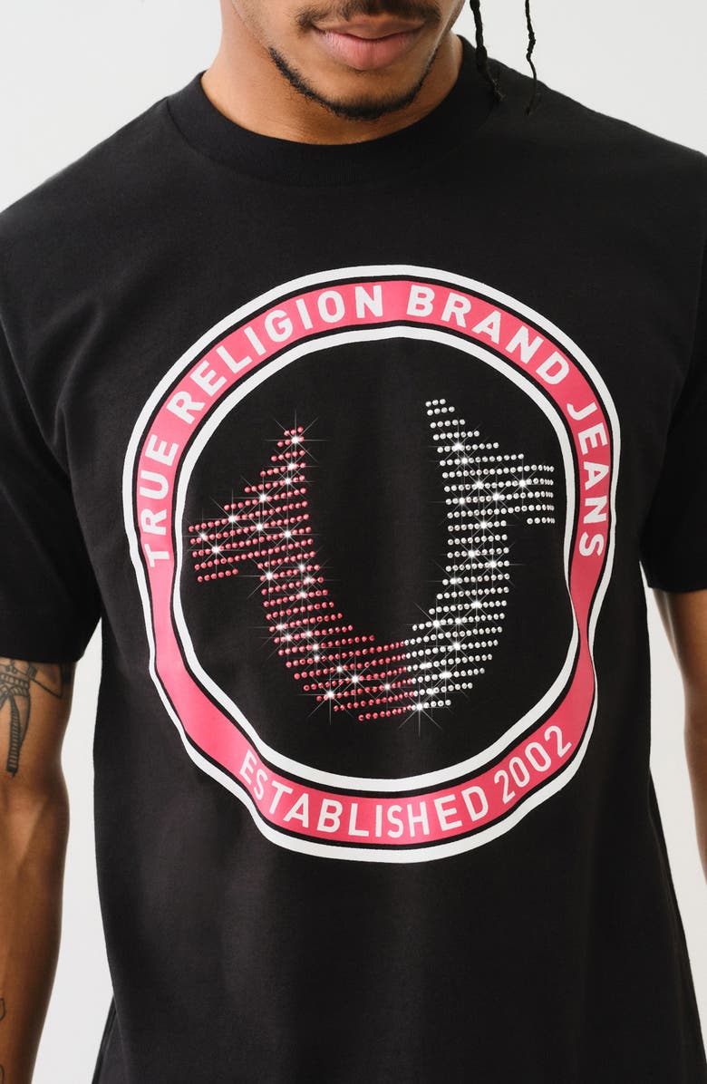 True Religion Strike Rhinestone Logo Graphic T-Shirt, Alternate, color, 