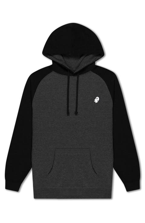 Mens Ghost Midweight Fleece Raglan Sleeve Hoodie