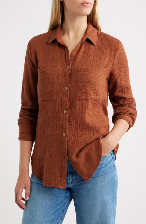 Micaela Cotton Button-Up Shirt